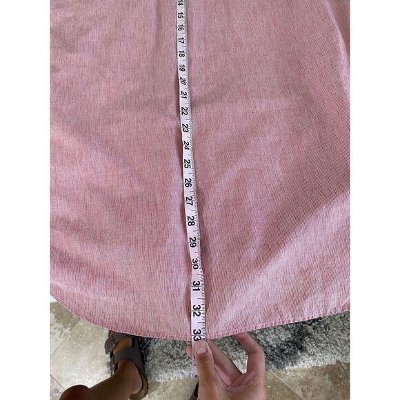 Billy Reid Button Up Linen Blend Pink Striped Long Sleeve Shirt Top Size XXL - Picture 7 of 7